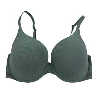 Victoria's Secret Womens Size 36D Green Underwired Perfect Shape Push Up Bra